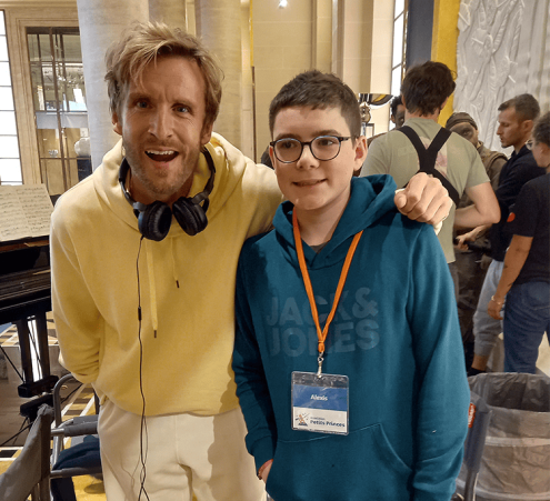 Alexis au tournage du film Marsupilami