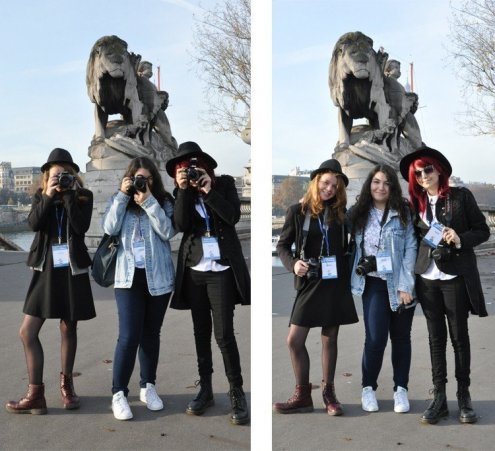 Trois apprenties photographes &agrave; Paris