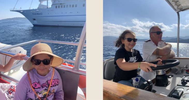 Amira monte &agrave; bord d&#039;un bateau de croisi&egrave;re