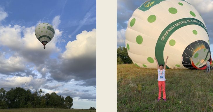 Eline monte &agrave; bord d&#039;une montgolfi&egrave;re