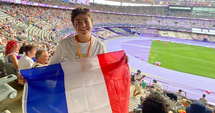 Camille assiste &agrave; la finale d&#039;athl&eacute;tisme des JO