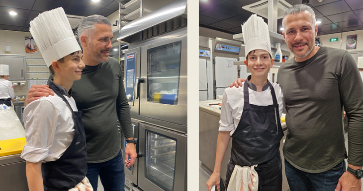 Aubin r&eacute;alise son r&ecirc;ve culinaire avec Glenn Viel