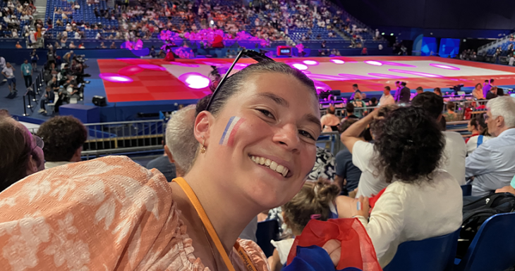 Emma assiste à l'épreuve finale de Judo aux JO de Paris 2024 ...