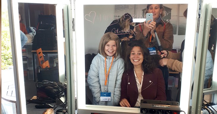 Eva sur le tournage de la s&eacute;rie Clem