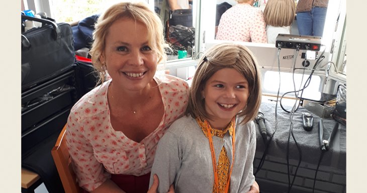 Eva sur le tournage de la s&eacute;rie Clem