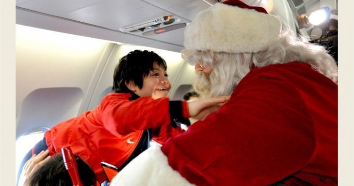 50 enfants et leur famille s&rsquo;envolent &agrave; la recherche du p&egrave;re No&euml;l !