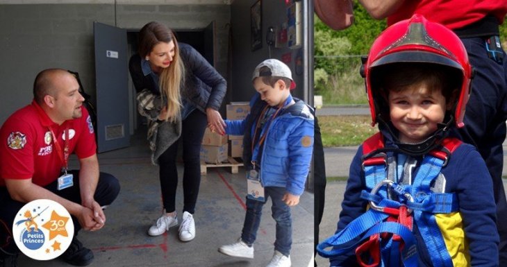 Nolhan, 4 ans, &agrave; Disneyland avec les pompiers