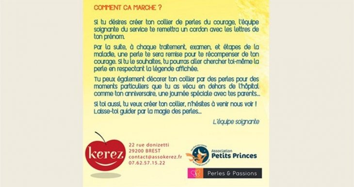 Depuis f&eacute;vrier 2014 : Les Perles du courage au CHU de Brest