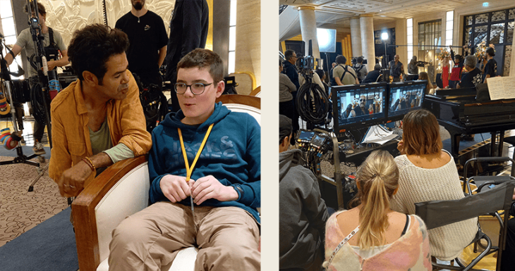 Alexis au tournage du film Marsupilami