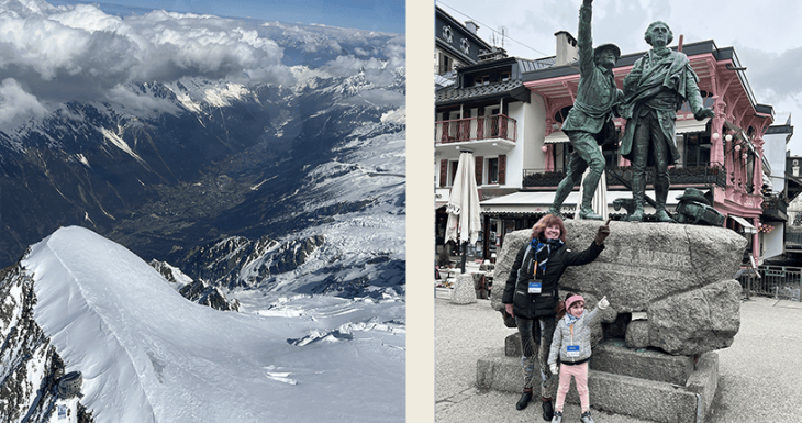 Éléonore survole le Mont-Blanc en hélicoptère
